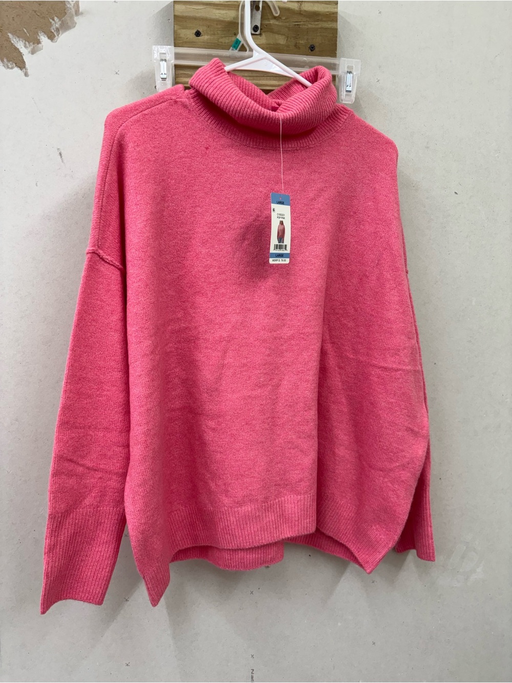 Vince Camuto turtleneck pink sweater size large-NWT